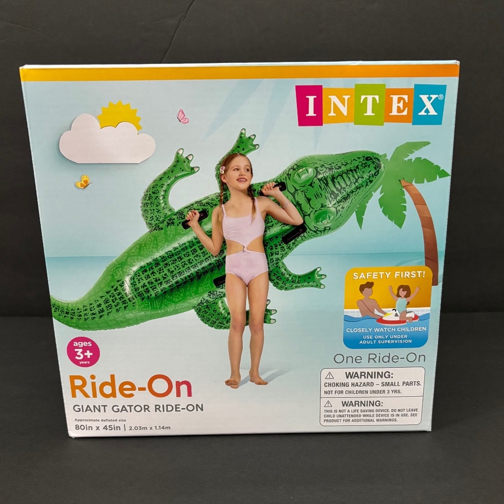 NEW Intex Giant Gator Ride-On Inflatable Pool Float